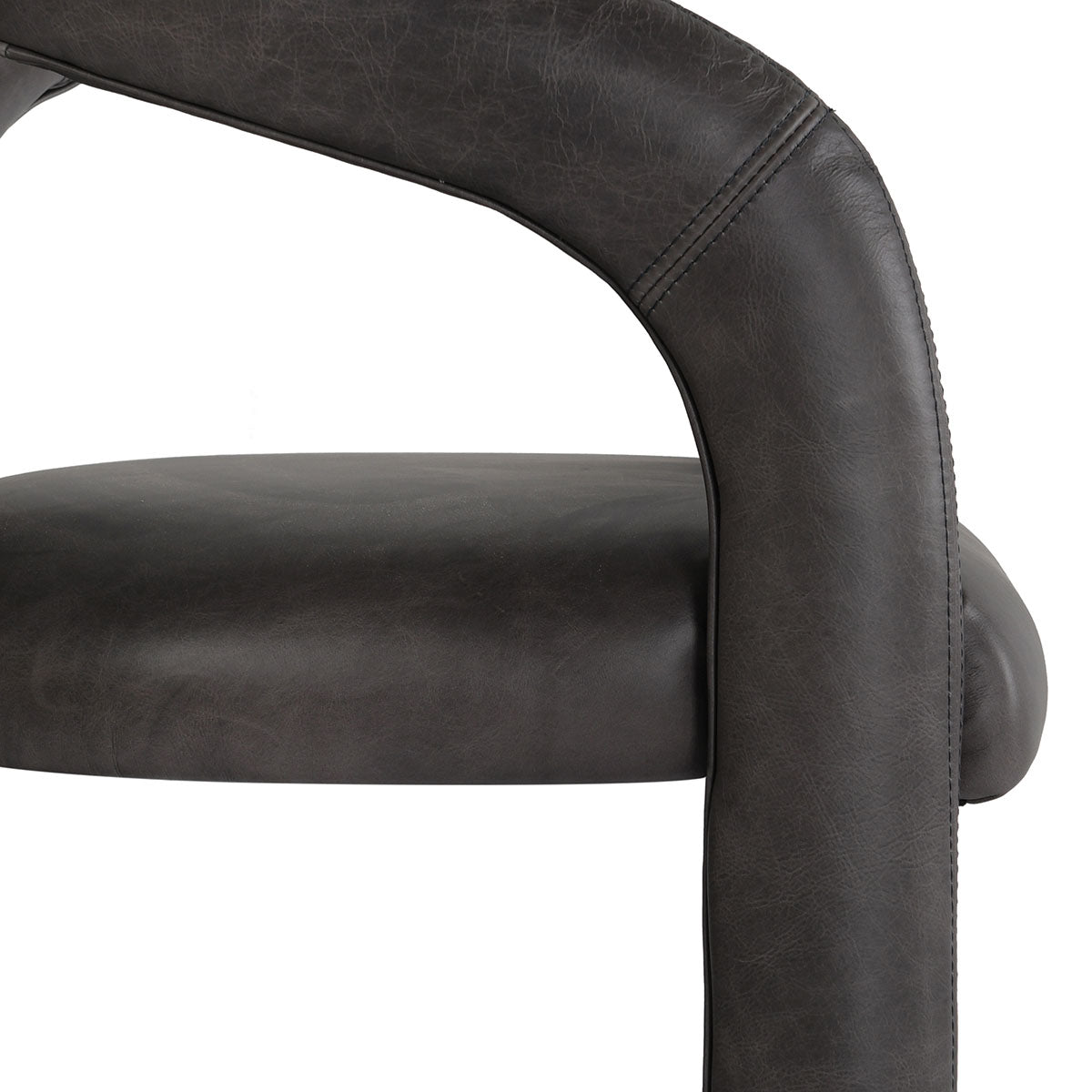 Archie Charcoal Leather Counter Stool - Ornate Home