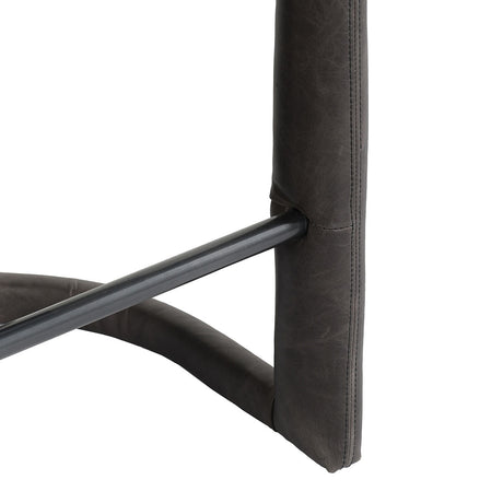 Archie Charcoal Leather Counter Stool - Ornate Home