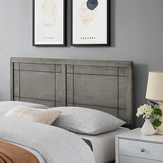 Archie Gray Wood Queen Headboard - Ornate Home