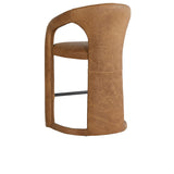 Archie Maple Brown Leather 26" Counter Stool - Ornate Home