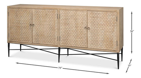 Archie Tan Four Door Sideboard - Ornate Home