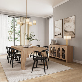 Archimedes Natural/Black Dining Table w/ 4 Fitz - Ornate Home