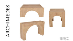 Archimedes Natural Square Cocktail Table - Ornate Home