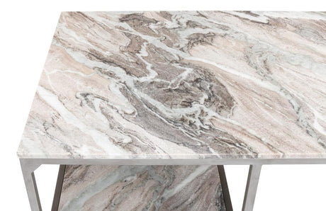 Architect’s Studio Silver Open Desk With Shelves Marble Top - Ornate Home