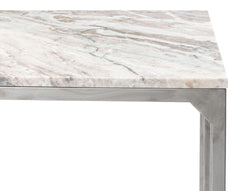 Architect’s Studio Silver Open Desk With Shelves Marble Top - Ornate Home