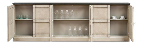 Architectural Storage Grey Six Door Console - Ornate Home