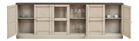 Architectural Storage Grey Six Door Console - Ornate Home