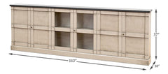 Architectural Storage Grey Six Door Console - Ornate Home