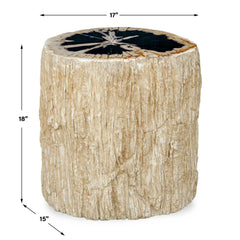 Arco Black/White Petrified Wood Top Accent Table - Ornate Home