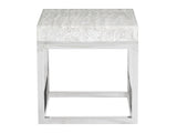 Arctic Acrylic/Polished Stainless Steel Side Table - Ornate Home