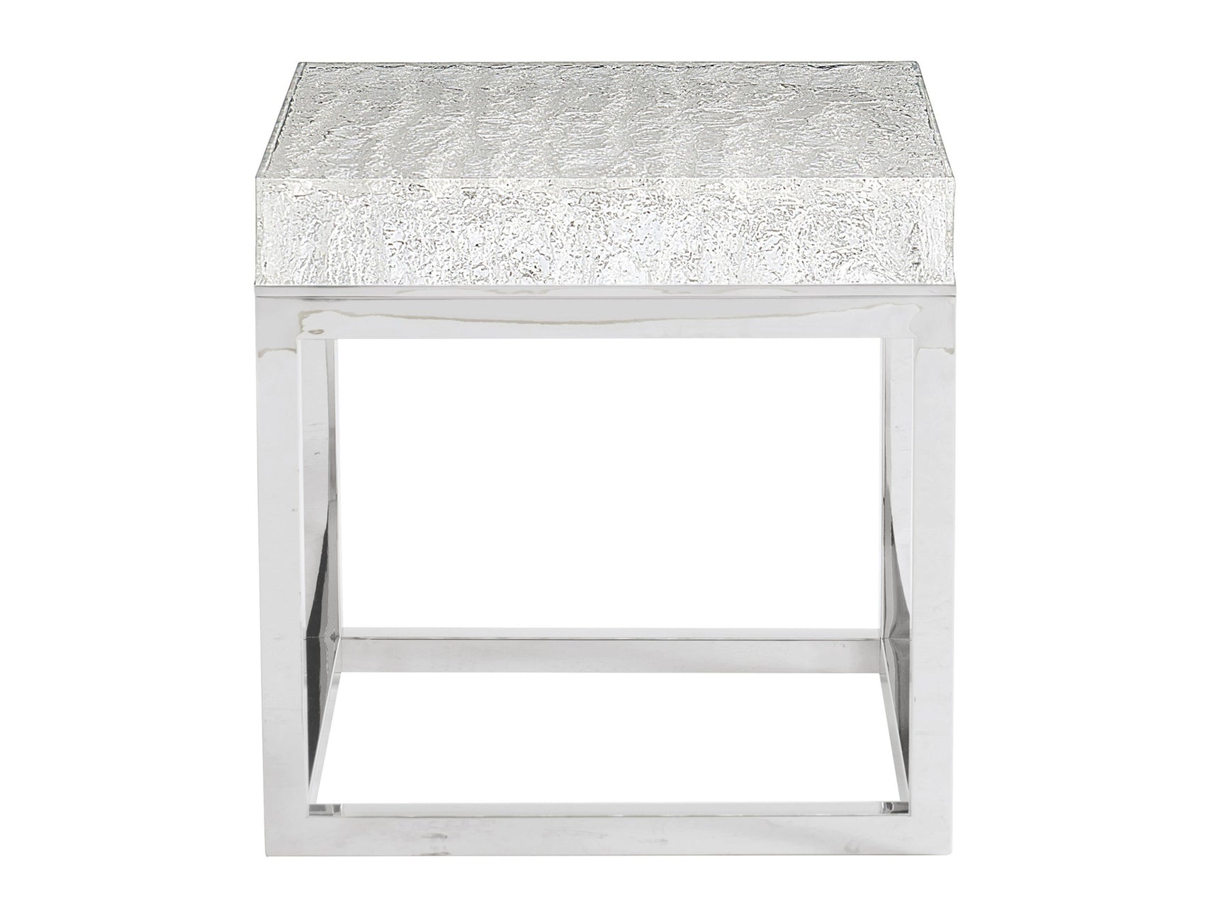 Arctic Acrylic/Polished Stainless Steel Side Table - Ornate Home