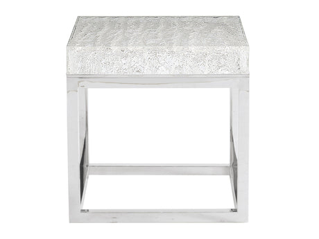 Arctic Acrylic/Polished Stainless Steel Side Table - Ornate Home