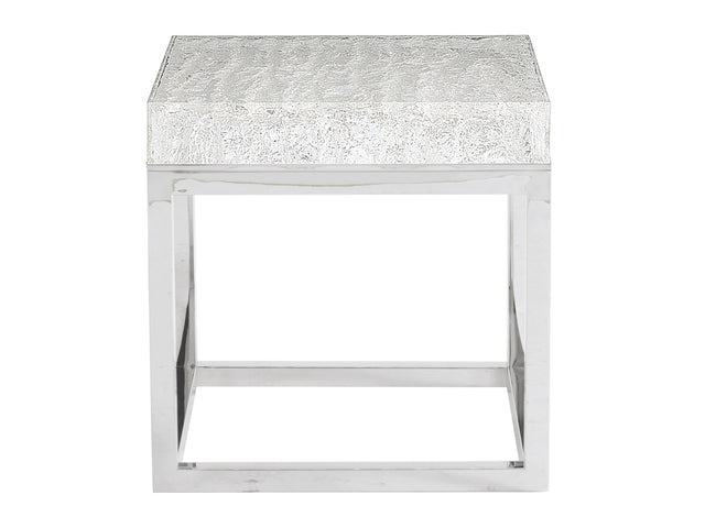 Arctic Acrylic/Polished Stainless Steel Side Table - Ornate Home