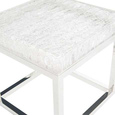 Arctic Acrylic/Polished Stainless Steel Side Table - Ornate Home