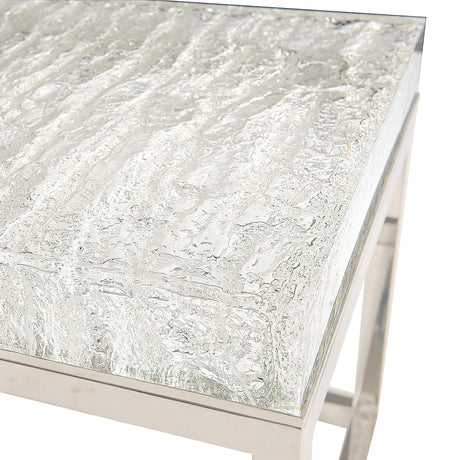 Arctic Acrylic/Polished Stainless Steel Side Table - Ornate Home