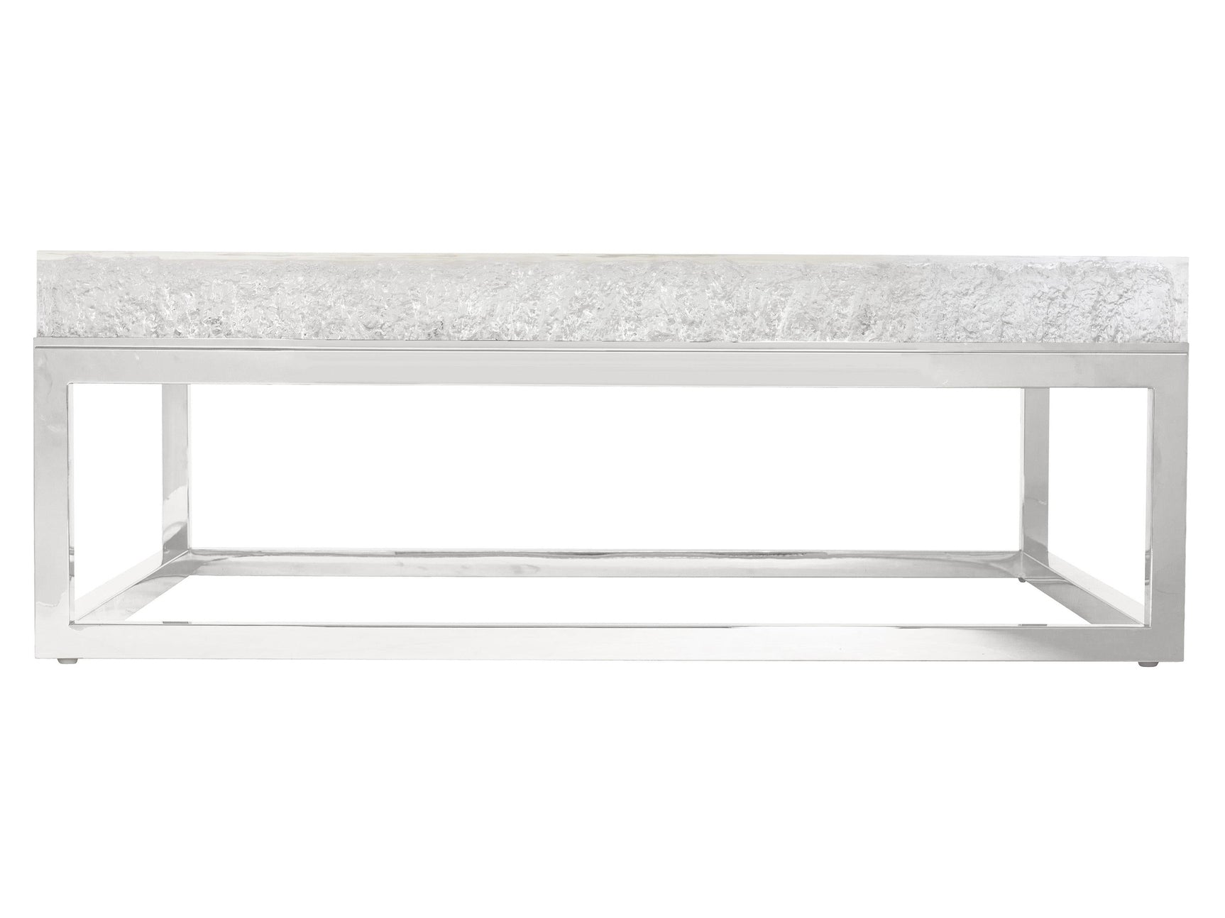 Arctic Ice Acrylic/Polished Stainless Steel Cocktail Table - Ornate Home