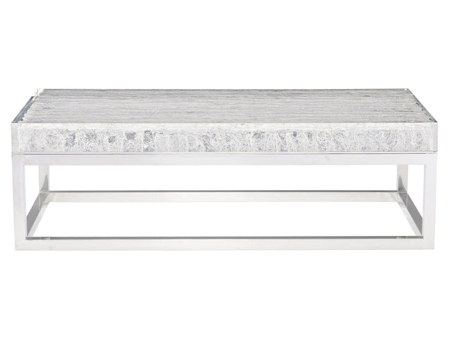 Arctic Ice Acrylic/Polished Stainless Steel Cocktail Table - Ornate Home