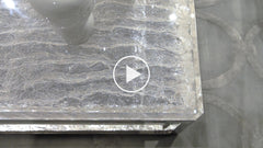 Arctic Ice Acrylic/Polished Stainless Steel Cocktail Table - Ornate Home