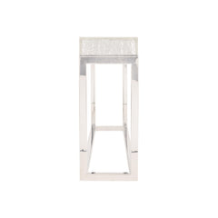 Arctic Ice/Polished Stainless Steel Console Table - Ornate Home