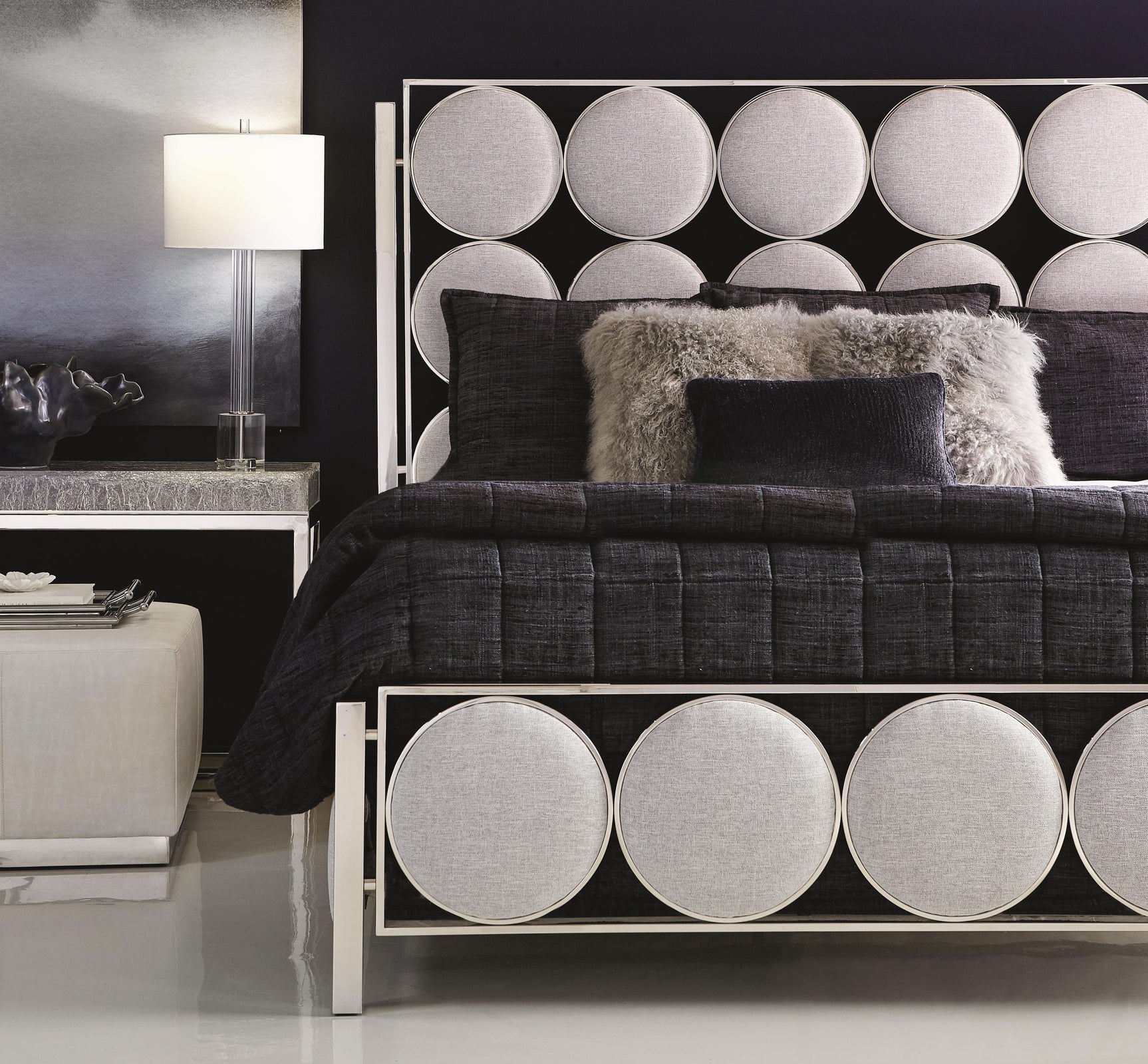 Arctic Ice/Polished Stainless Steel Console Table - Ornate Home