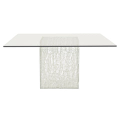 Arctic Ivory/Clear Dining Table - Ornate Home