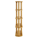 Arcus Oak 4-Tier Oval Wood Bookshelf - Ornate Home