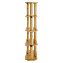Arcus Oak 4-Tier Oval Wood Bookshelf - Ornate Home