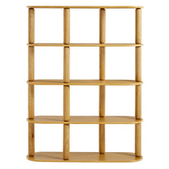 Arcus Oak 4-Tier Oval Wood Bookshelf - Ornate Home