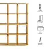 Arcus Oak 4-Tier Oval Wood Bookshelf - Ornate Home