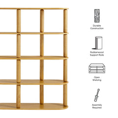 Arcus Oak 4-Tier Oval Wood Bookshelf - Ornate Home