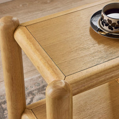 Arcus Oak Rectangular 2-Tier Side Table - Ornate Home