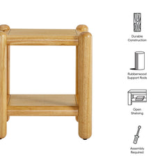 Arcus Oak Rectangular 2-Tier Side Table - Ornate Home
