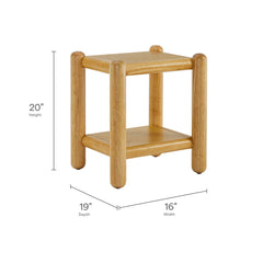 Arcus Oak Rectangular 2-Tier Side Table - Ornate Home