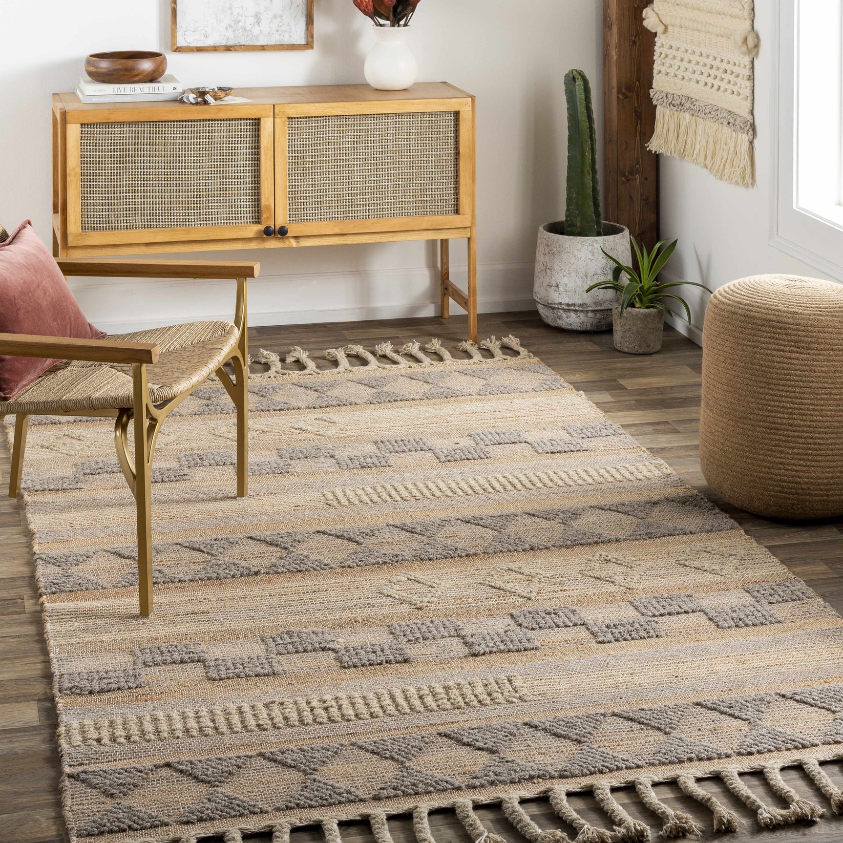 Ardee Totem Jute&Wool Blend Rug - Clearance - Ornate Home