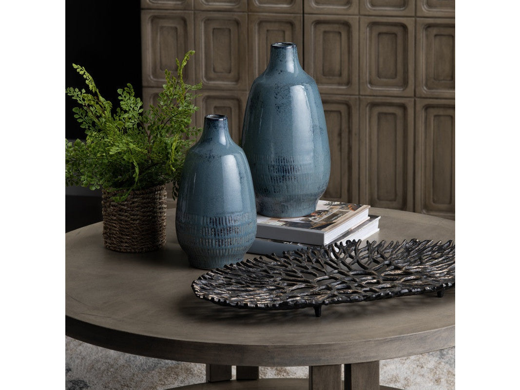 Arden Blue 2 Piece Ceramic Vases - Ornate Home