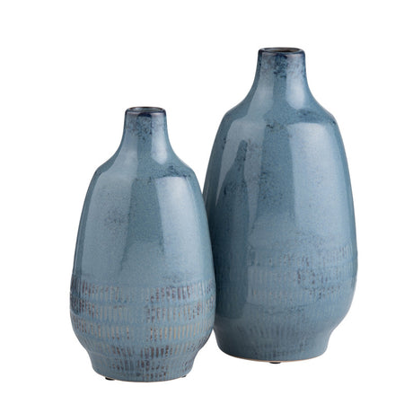 Arden Blue 2 Piece Ceramic Vases - Ornate Home