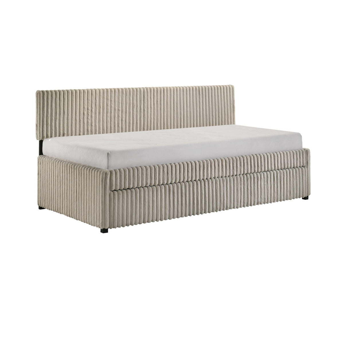 Arden Corduroy Beige Twin Daybed with Trundle - Ornate Home