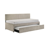 Arden Corduroy Beige Twin Daybed with Trundle - Ornate Home