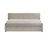 Arden Corduroy Beige Twin Daybed with Trundle - Ornate Home
