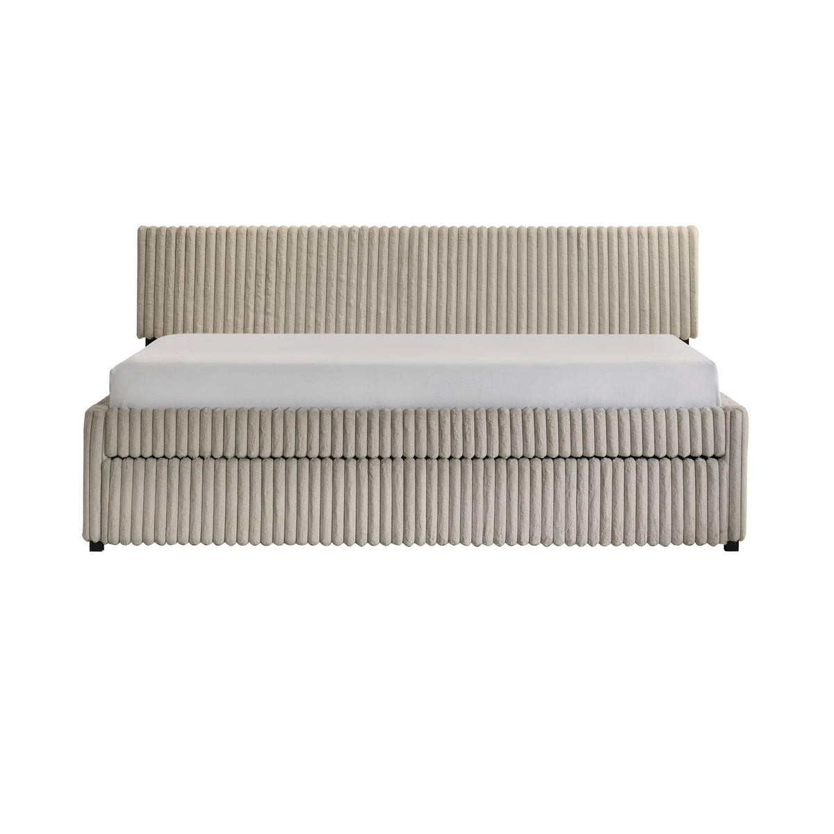 Arden Corduroy Beige Twin Daybed with Trundle - Ornate Home