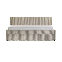 Arden Corduroy Beige Twin Daybed with Trundle - Ornate Home