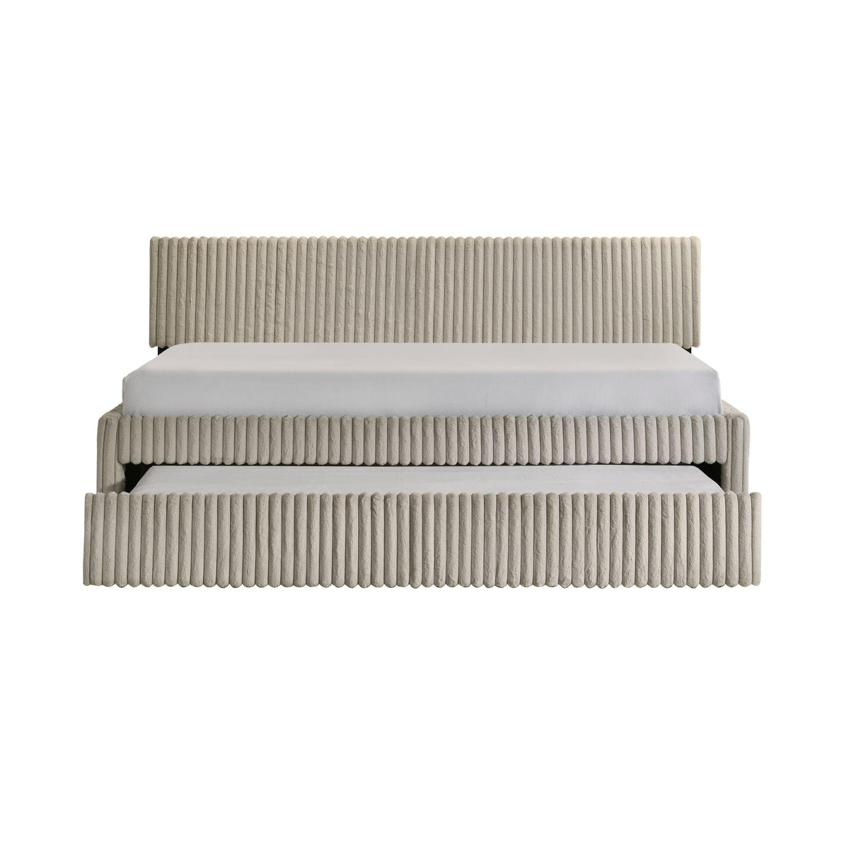 Arden Corduroy Beige Twin Daybed with Trundle - Ornate Home