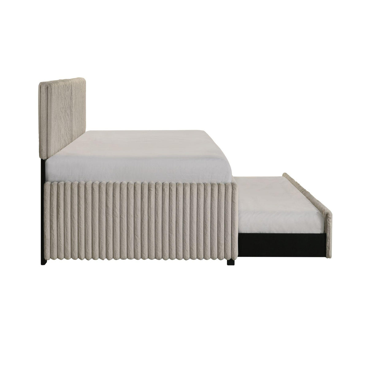 Arden Corduroy Beige Twin Daybed with Trundle - Ornate Home