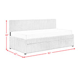Arden Corduroy Beige Twin Daybed with Trundle - Ornate Home