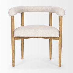 Arden Cream/Brown Curved Back Dining Side Chair - Ornate Home