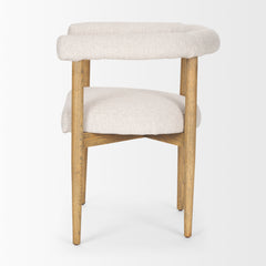 Arden Cream/Brown Curved Back Dining Side Chair - Ornate Home