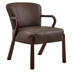 Arden Espresso Faux Leather Upholstered Accent Armchair - Ornate Home