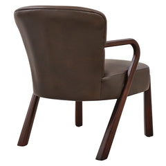 Arden Espresso Faux Leather Upholstered Accent Armchair - Ornate Home