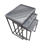 Arden Gray/Black 3-Piece Nesting Tables - Ornate Home