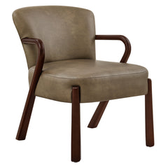 Arden Mushroom Faux Leather Upholstered Accent Armchair - Ornate Home